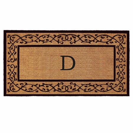 Monogram Door Mat, Black, Natural, 30 in W x 48 in L
